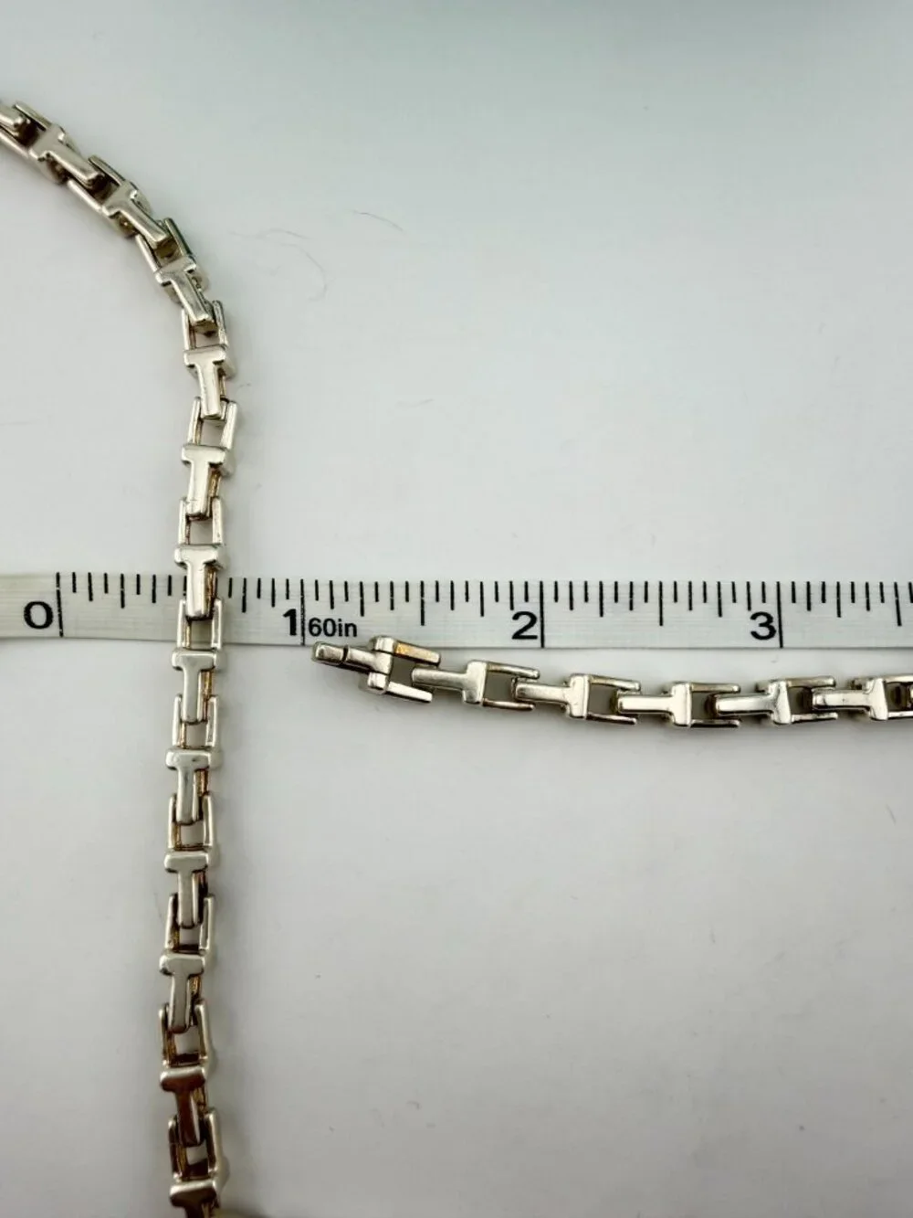 Tiffany & Co. Narrow T Link Chain Necklace Sterling Silver 20in 39g Retired